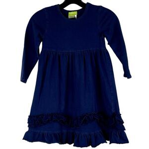Classic Whimsy Blue Ruffle Long Sleeve Dress 6